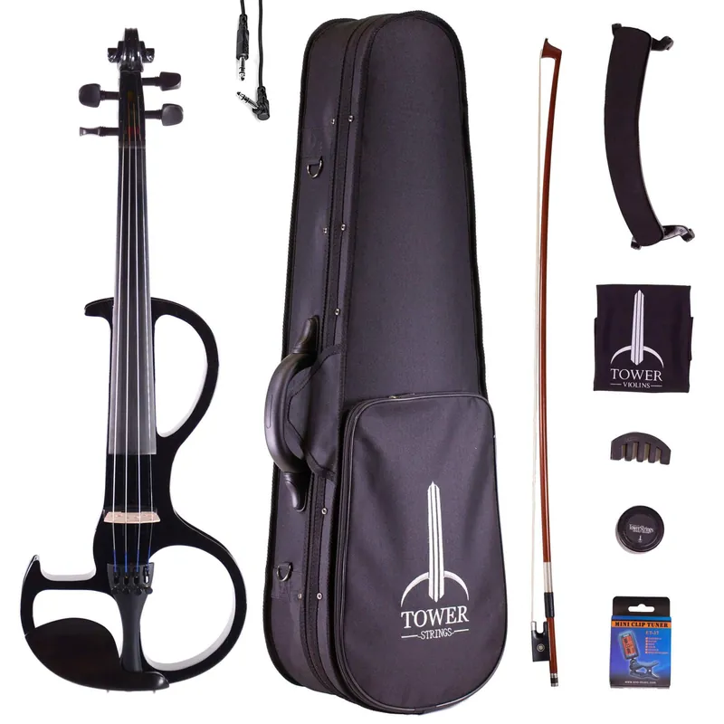 Free Shipping Tower Strings Electric Violin Outfit