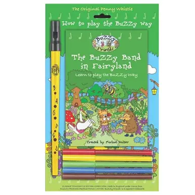 Buzzy Band in Fairyland Penny Whistle Book and Markers Package Money Back Guarantee