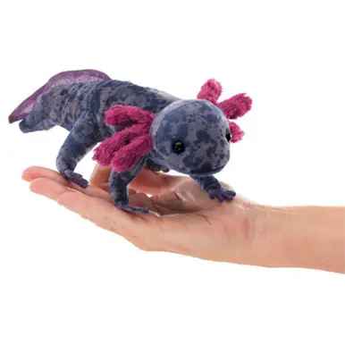 Same Day Shipping Folkmanis Puppets #3208 - Axolotl Hand Puppet - Black with Purple