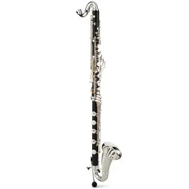 Genuine Backun Q Series Low C Grenadilla Bass Clarinet with Gold Posts and Silver Keys