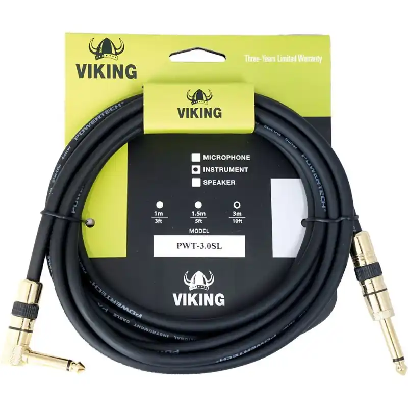 Express Delivery Viking PWT-3.0SL 3m Powertech Guitar Lead. SL