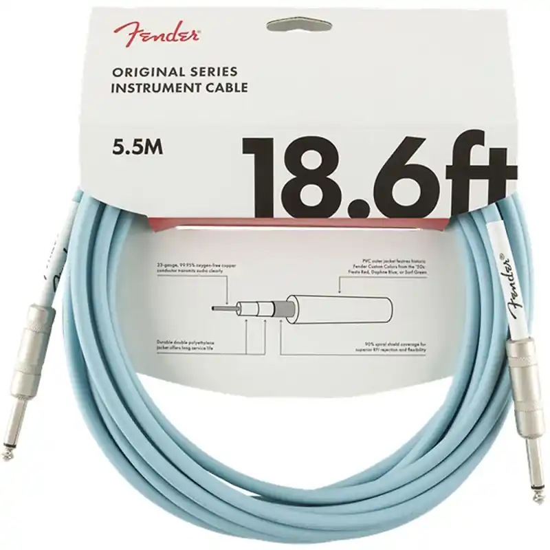 Fender Original Series Inst Cable 18' Daphne Blue Fan Favorite