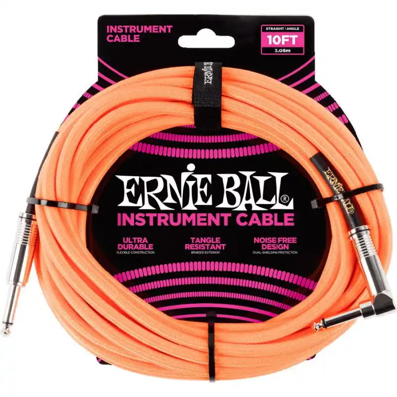 Same Day Shipping Ernie Ball P06079 10ft Braided Inst Cable. N\\/Or