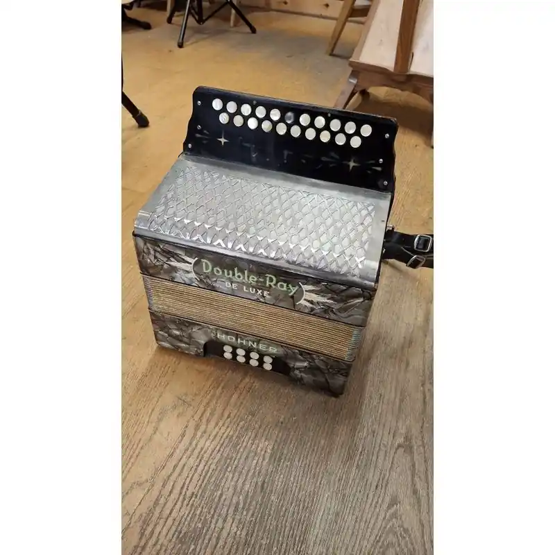 Hohner Double-Ray Deluxe B\\/C Melodeon. Grey Pearloid. Affordable