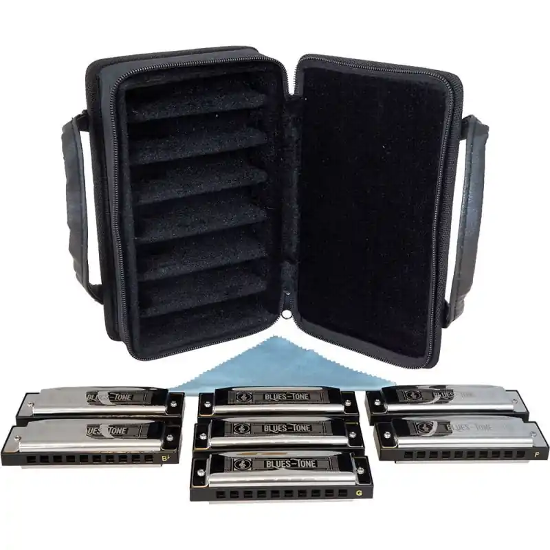 Blues Tone Player Set Harmonica Set of 7 Premium