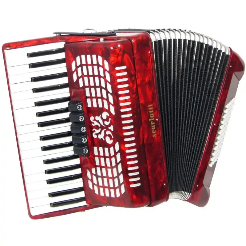 Scarlatti ASCARI 72R Piano Accordion, 72 Bass. Red Popular