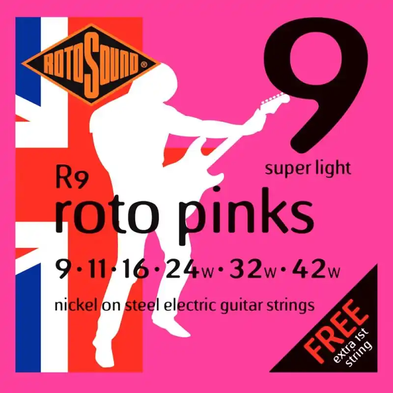 Super Sale Rotosound R9 Roto Pinks Electric Guitar Set
