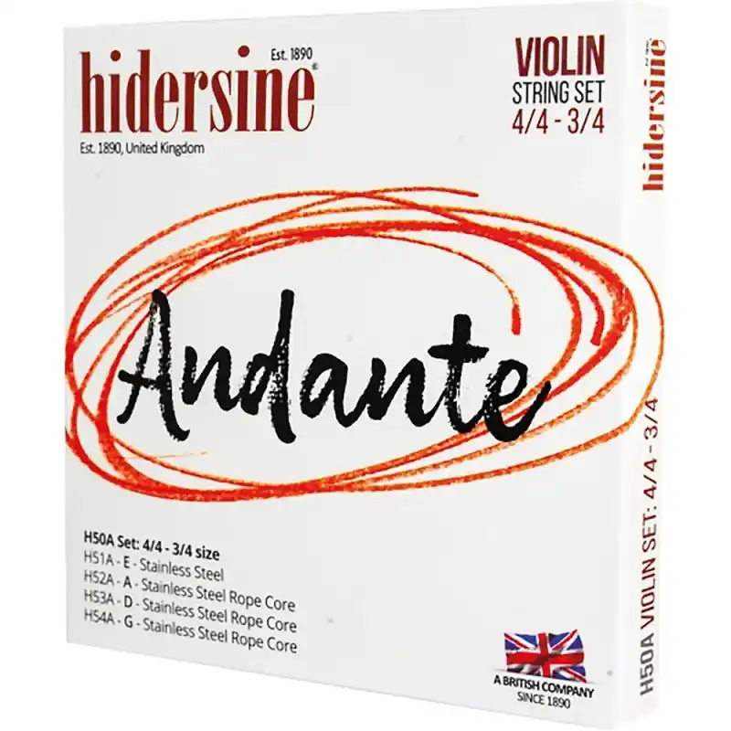 Hidersine H50A Andante Violin String Set 4\\/4 Worldwide Shipping