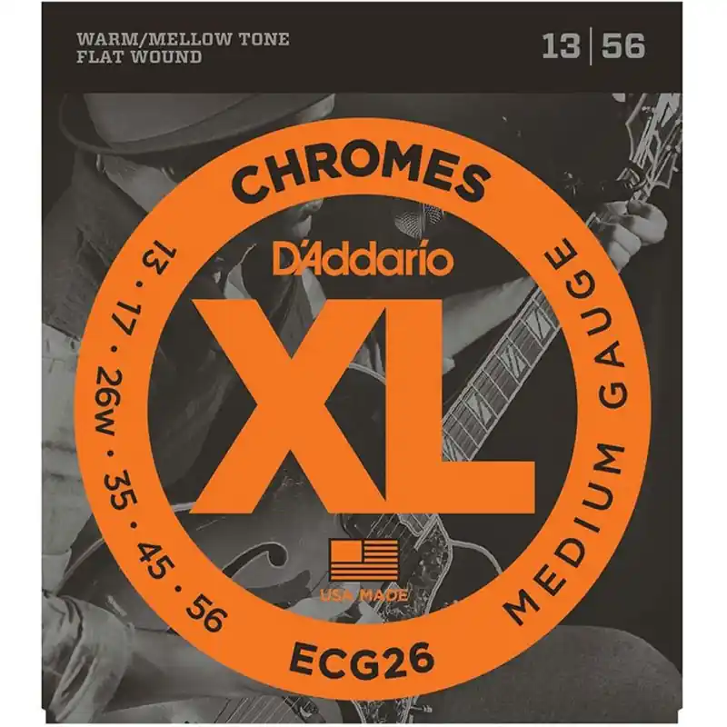 Popular D'Addario ECG26 Chromes Guitar Strings. Med