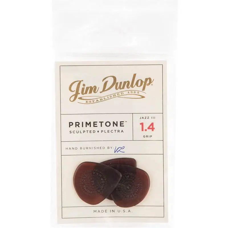 Dunlop Primetone Jazz III Sculpted Pick. 3 Pack New Release