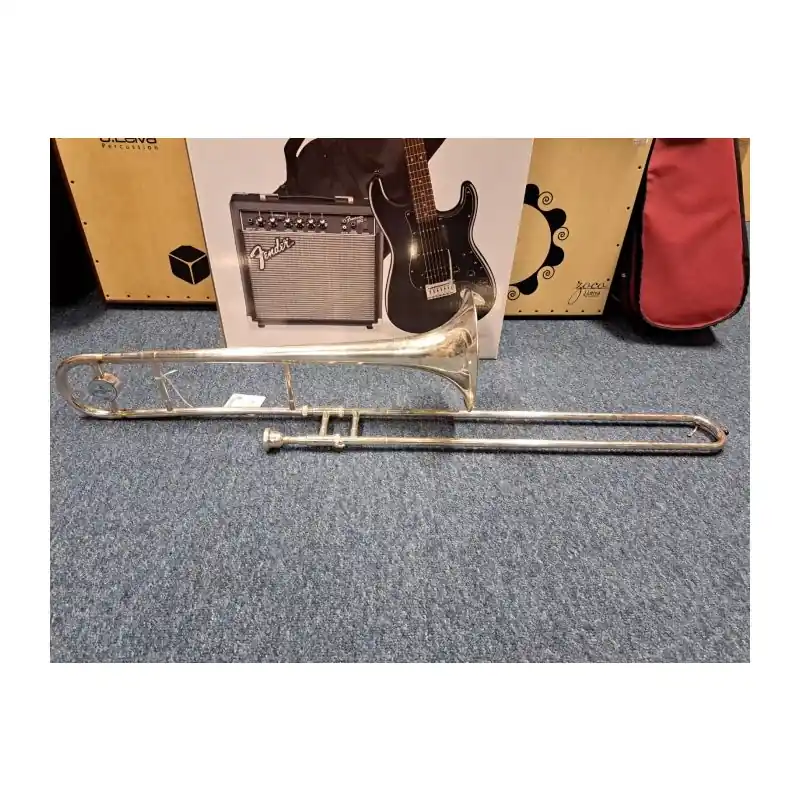 Besson 1000 Silver Bb Trombone in good condition with case (zip broken) Low Price