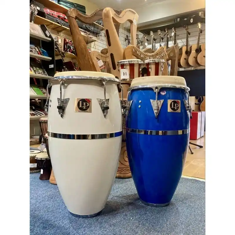 Last Chance LP percussion Patato model Congas. no stand, fair cond. slight cracks on 1 head.