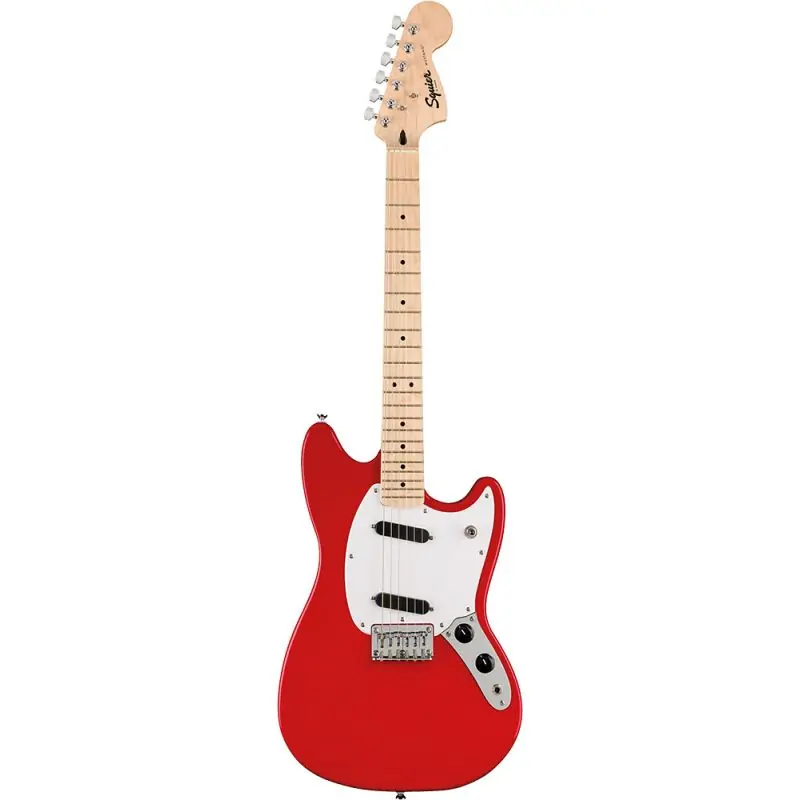 Squier Sonic Mustang Guitar. Torino Red In Demand