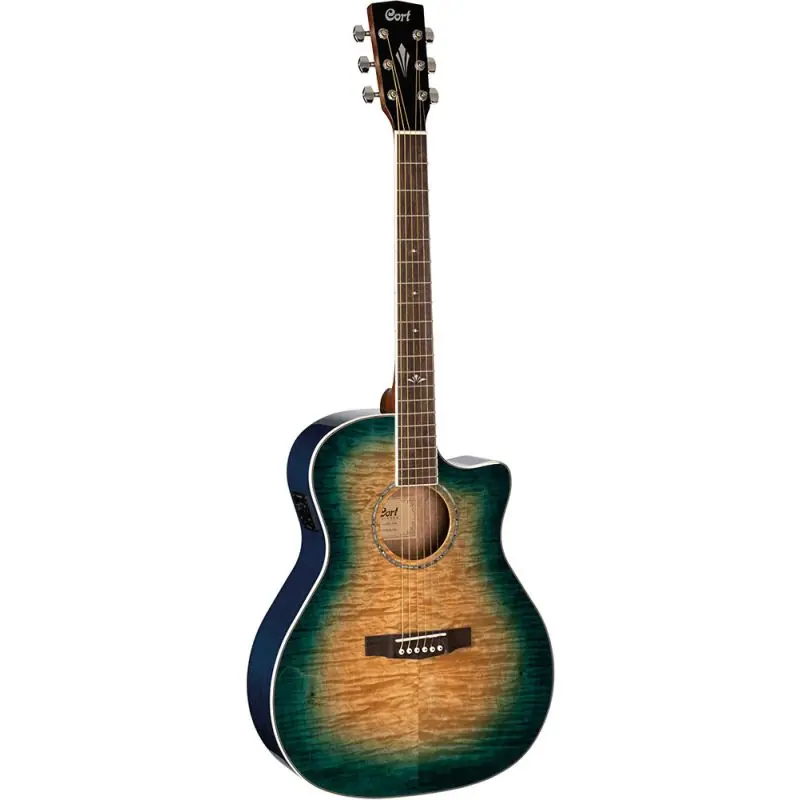 Time-Limited Cort GA-QF Auditorium Guitar. Blue Burst