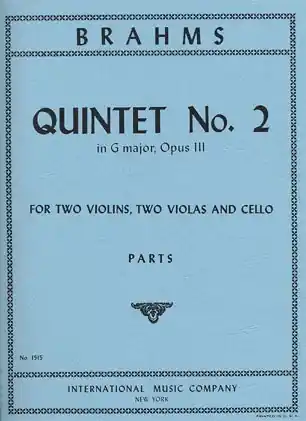 Best Choice Brahms, Johannes: Quintet in G Op.111 No.2 (2 violins, 2 violas, cello) IMC