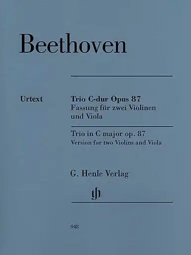 Beethoven, L. van (Voss, ed.): Trio in C Major, Op.87, urtext (2 Violins and Viola) Trusted Brand
