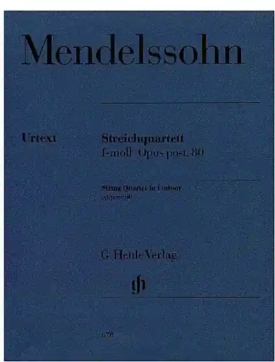 Mendelssohn, F.: String Quartet Op.80, urtext (2 violins, viola, and cello) Henle Final Sale