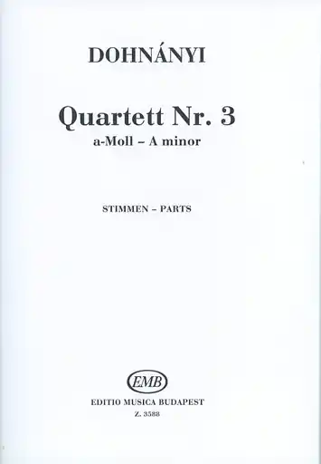 While Supplies Last Dohnanyi, Erno: String Quartet in a minor Op.33 No. 3 (parts)