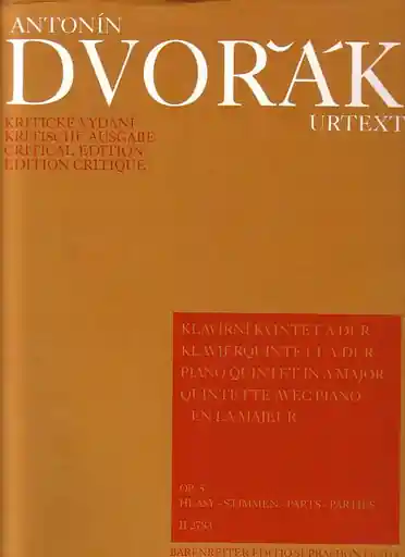 Dvorak, Antonin: Quintet in A major, Op. 5 (2 violins, viola, cello, piano) Barenreiter (Out of Print) Seasonal Sale