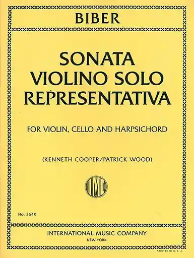 Biber: Sonata Violino Solo Representativa (violin, Cello & piano) Original