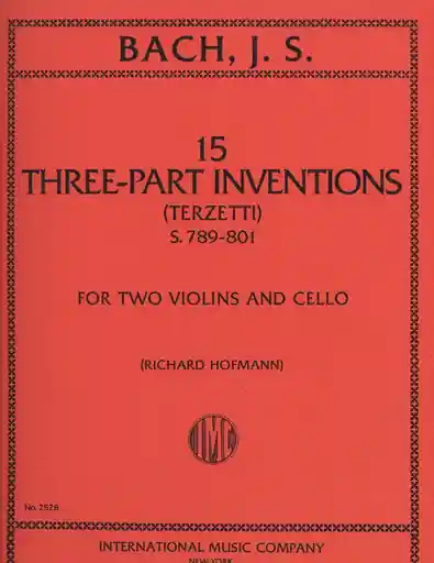 No Minimum Order Bach, J.S.: 15 Three-Part Inventions-Terzetti (2 violins & cello)