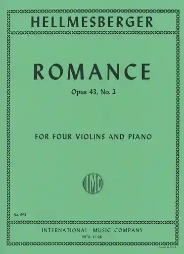 Hellmesberger, Joseph: Romance, Op. 43 No. 2 (four violins & piano) Order Now