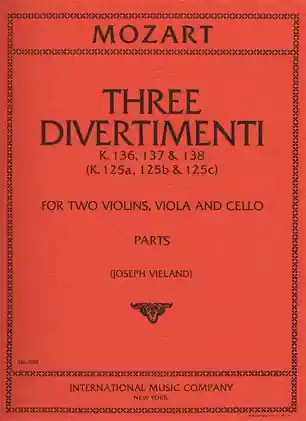 Direct From Manufacturer Mozart, W.A.: 3 Divertimenti K.136, 137, 138 (string quartet)