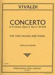 Today Only Vivaldi : Concerto in d minor F.I.#11 (2 violins & piano) IMC