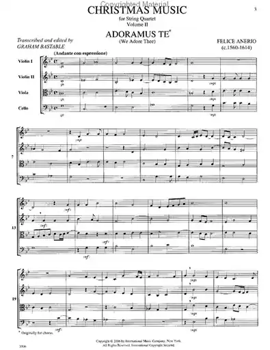 Bulk Order Bastable, Graham: Christmas Music Vol.2 score and parts (string quartet)