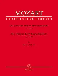 Trending Mozart, W.A.: Thirteen Early String Quartets, Vol. 4, No.11-13, Barenreiter Urtext