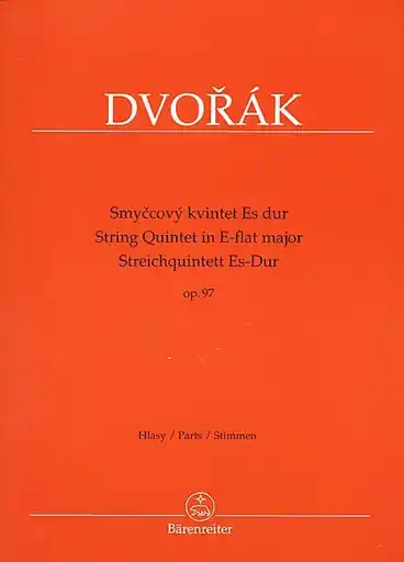 Dvorak, Antonin: Quintet in Eb Major Op.97 (2 violins, 2 violas, cello) Barenreiter Direct From Manufacturer