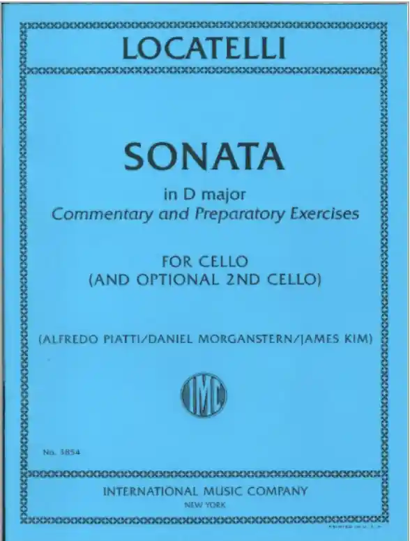 Hot Picks Locatelli (Morganstern): Sonata in D major: Commentary and Preparatory Exercises For Cello (and optional 2nd cello) (two cellos) IMC