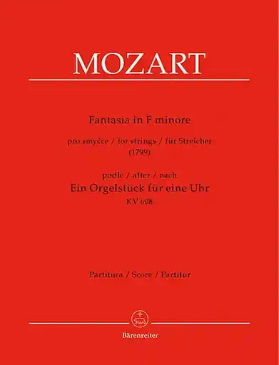 Mozart, W.A. (C.Hogwood): Fantasia in f min (1799), K 608 (2 violins, viola, cello, bass), Barenreiter Popular