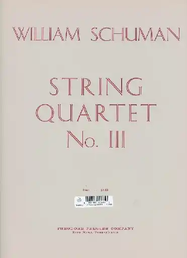 Schuman, William: String Quartet No. 3 (parts) Exclusive Offer