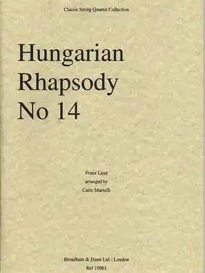 Liszt, Franz (Martelli): Hungarian Rhapsody No. 14 (string quartet) Special Discount