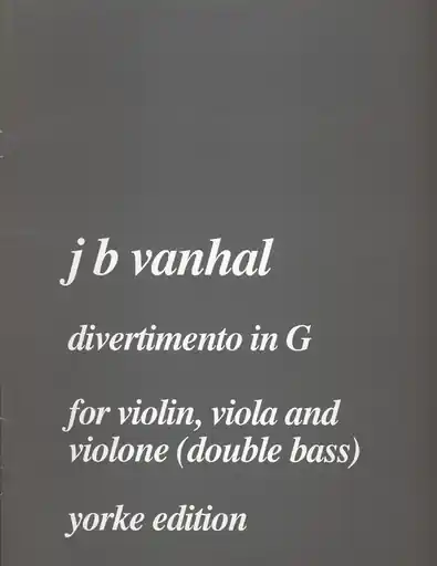 Editor’s Pick Vanhal: Divertimento in G (violin, Viola, Bass) score & parts