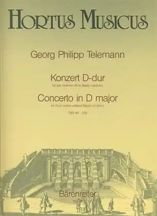 Telemann, G.P.: Concerto in D major (4 Violins) Barenreiter Hot Picks