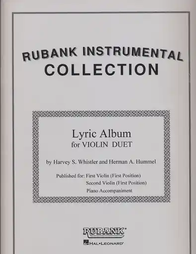 Whister, Harvey: Lyric Album (2 violins & piano) Buy Online