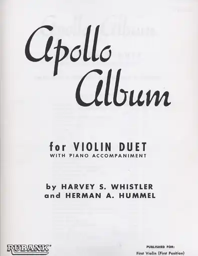 Last Chance Whister, Harvey: Apollo Album (2 violins & piano)
