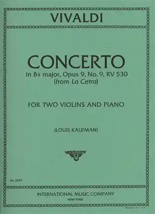 Vivaldi, Antonio: Concerto in Bb Op.9#9 La Cetra (2 violins & piano) IMC Seasonal Sale