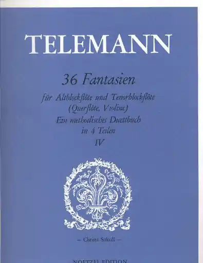 Telemann, G.P.: 36 Fantasias in 4 Volumes- Vol.4 #27-36 (2 violins)(flute & violin) Same Day Shipping