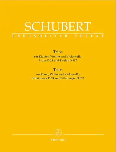 Schubert, F.: Piano Trios in B, D28 and Eb-D897 Op. post.148 (piano, violin, cello) Barenreiter Hassle-Free Returns