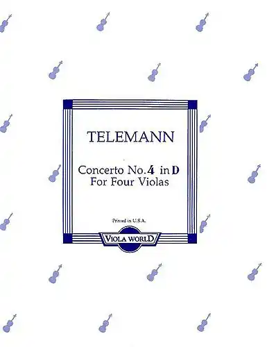 Professional Grade Telemann, G.P. (Arnold): Concerto No.4 in d (4 violas)