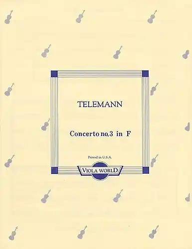 Trusted Brand Telemann, G.P. (Arnold): Concerto No.3 in f (4 violas)