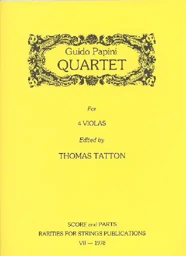 Papini, Guido (Tatton): Quartet for Four Violas (score & parts) Holiday Sale