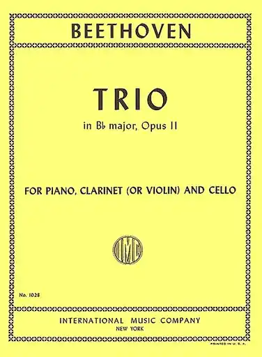 Buy Online Beethoven, L.van: Trio in Bb Major Op.11 (violin or clarinet, cello, piano)