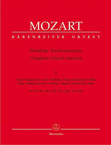 Reduced Price Mozart, W.A.: Complete Church Sonatas, Volume 1 (Nine Sonatas for two Violins, Organ and Violoncello/Bass) Barenreiter