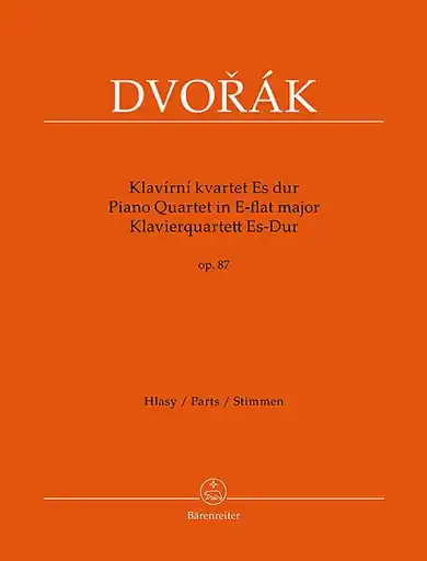 Special Discount Dvorak, Antonin: Piano Quartet In Eb major Op.87 (violin, viola, cello, piano) Barenreiter