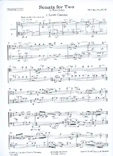 No Minimum Order Wernick, Richard: Sonata for Two - A Concert Piece for Two Cellos