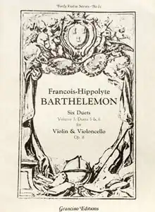 Barthelemon, F.H.: Six Duets Op.8 V.3 (Violin & cello) Limited Edition
